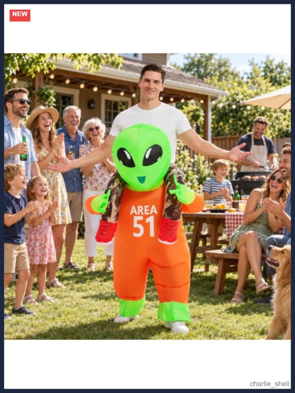 Inflatable Alien Costume Halloween Blow Up Cosplay Suit - Picture 5 of 6